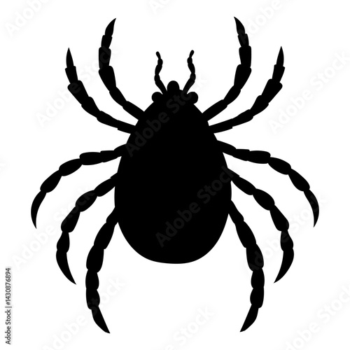 Vector parasitic tick. Ixodid arachnid, blood-sucking ectoparasite, vector of diseases and pathogen. Flat medical and scientific style, for infographics on health, biology and pest control.