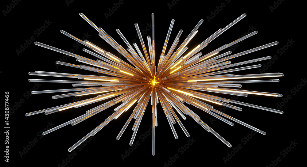 Fototapeta premium Radiant Burst Of Crystalline Energy Emanating From A Central Luminous Core