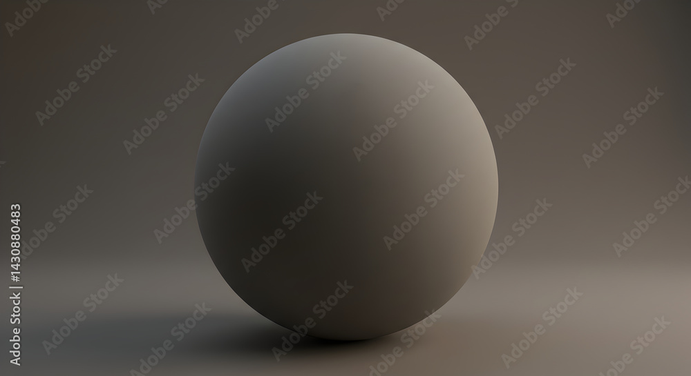 Neutral Toned Sphere Floating on Flat Surface with Subtle Light Arrangement Neutral Toned Sphere Floating on Flat Surface with Subtle Light Arrangement