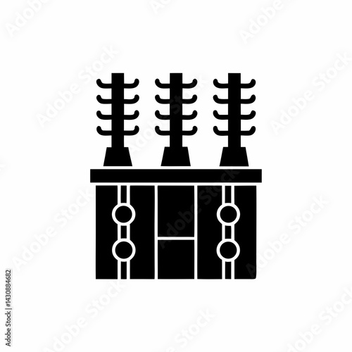 creative details electric substation icon vector illustration	