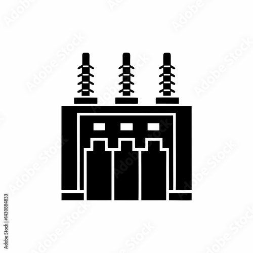 creative details electric substation icon vector illustration	