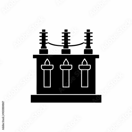 creative details electric substation icon vector illustration	