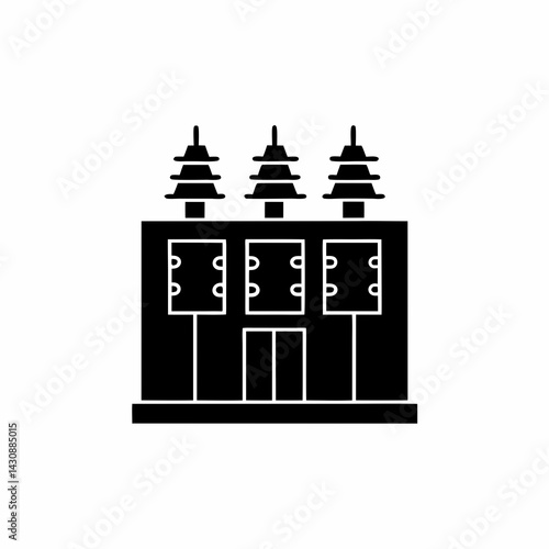 creative details electric substation icon vector illustration	