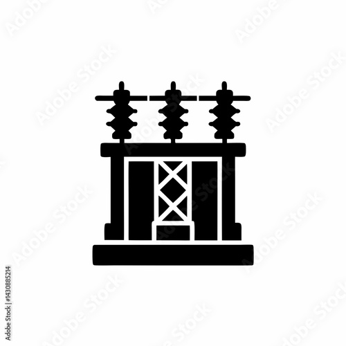 creative details electric substation icon vector illustration	