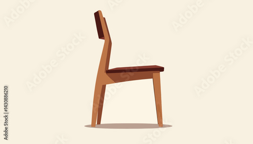 Minimalistic wooden dining chair showcasing ergonomic design, modern living