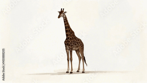 Savanna flow gilded necklines  giraffe isolated watercolor vector illustration svg