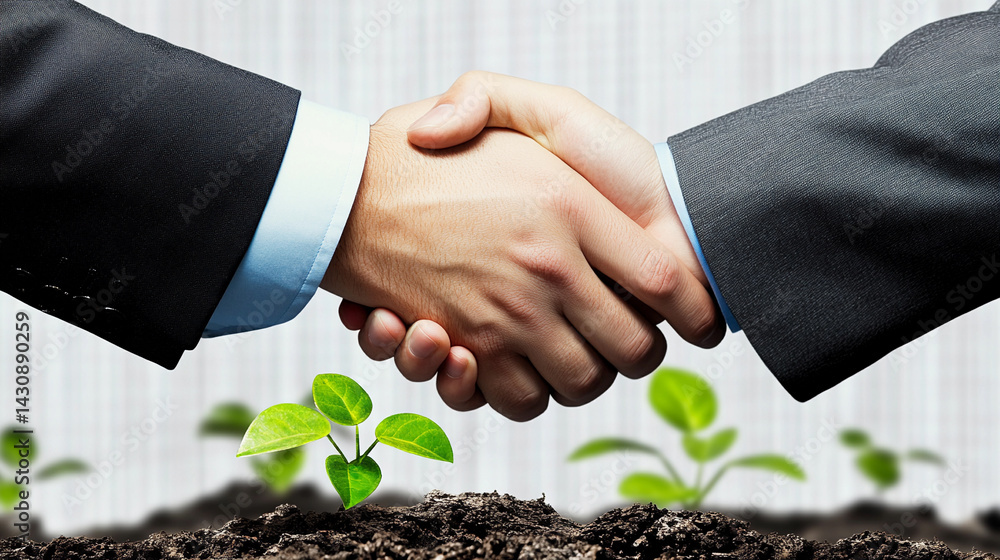Handshake representing business partnership and growth Generative AI