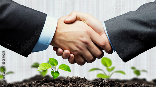 Handshake representing business partnership and growth Generative AI