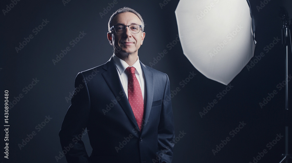 Professional portrait of a successful individual in a studio setting Generative AI
