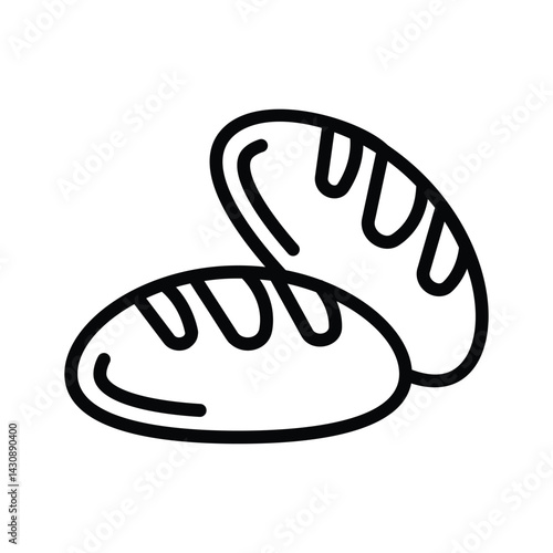 Ready to use linear style icon of baguette buns