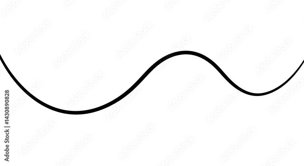 Elegant Wavy Line Illustration On White Background For Creative Design Elegant Wavy Line Illustration On White Background For Creative Design