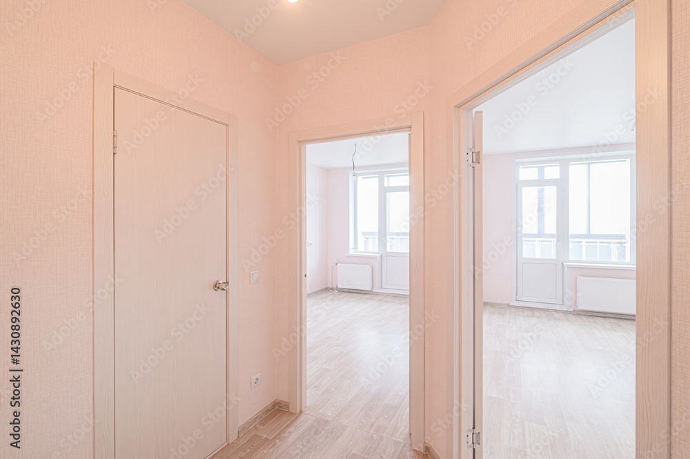 Obraz premium standard room interior apartment. view kind of decor home decoration in hostel house for sale. empty room renovated