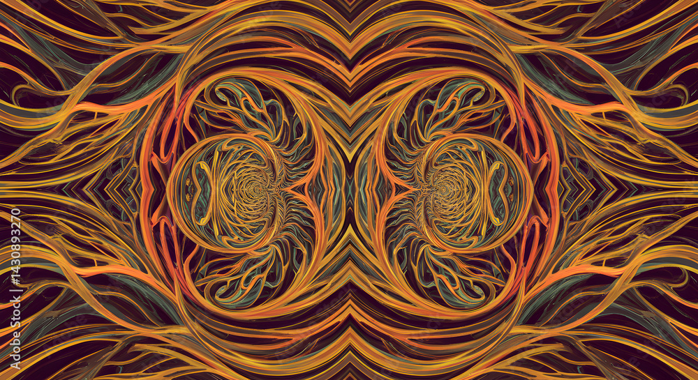 Abstract Golden Symmetry: A Woven Tapestry of Light and Shadow Abstract Golden Symmetry: A Woven Tapestry of Light and Shadow