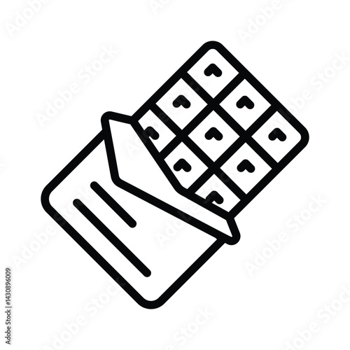 Chocolate bar icon creatively designed in outline style