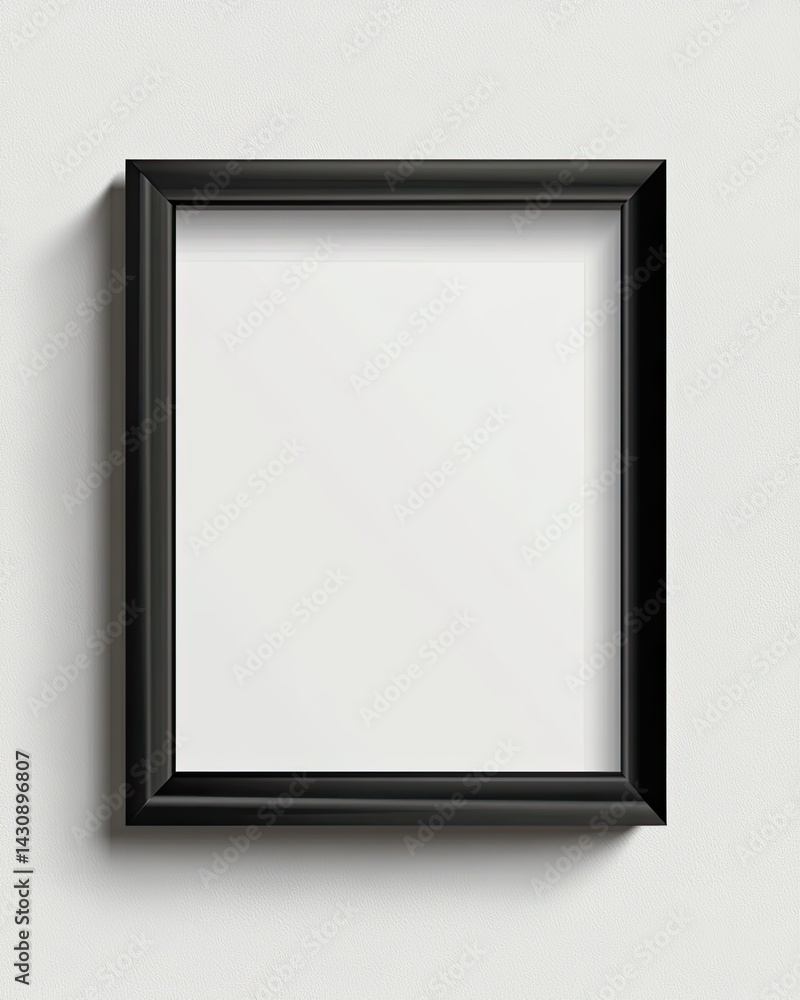 Fototapeta premium Black picture frame against white background