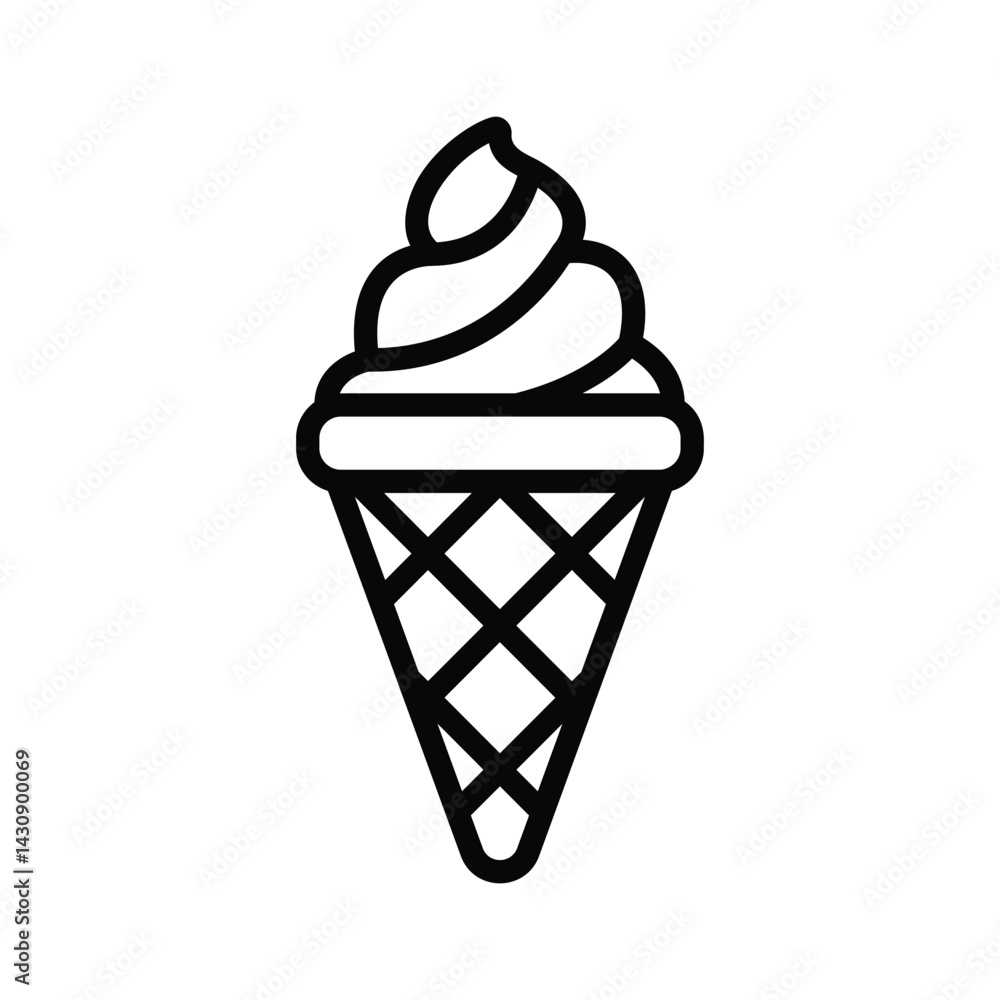 Check this handy line style icon of ice cream cone Check this handy line style icon of ice cream cone