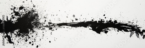 Obraz na płótnie Chaotic Ink Splatters Create an Abstract Artistic Texture on White Paper Generative AI w salonie