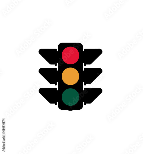 Traffic signal vector illustration isolated on white. Road signal icon.