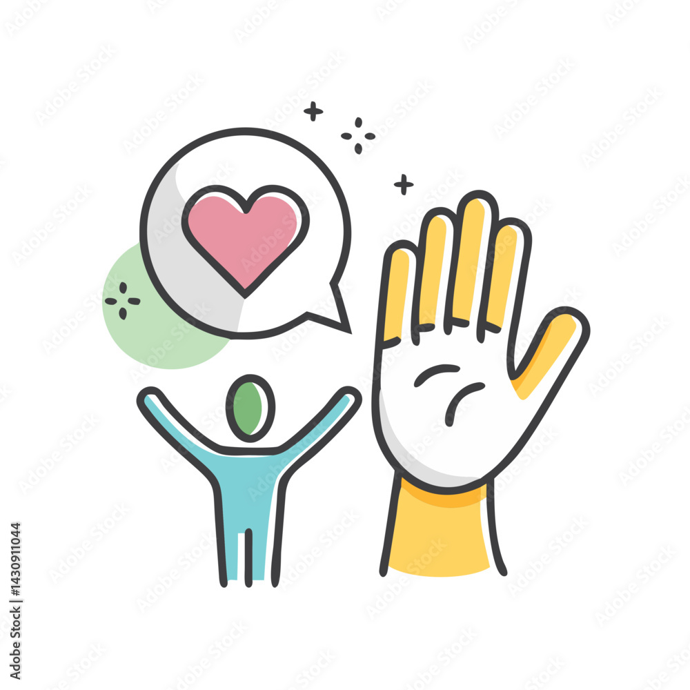 Obraz premium volunteering icon, volunteering vector illustration-simple illustration of volunteering, perfect for volunteering logos and icons