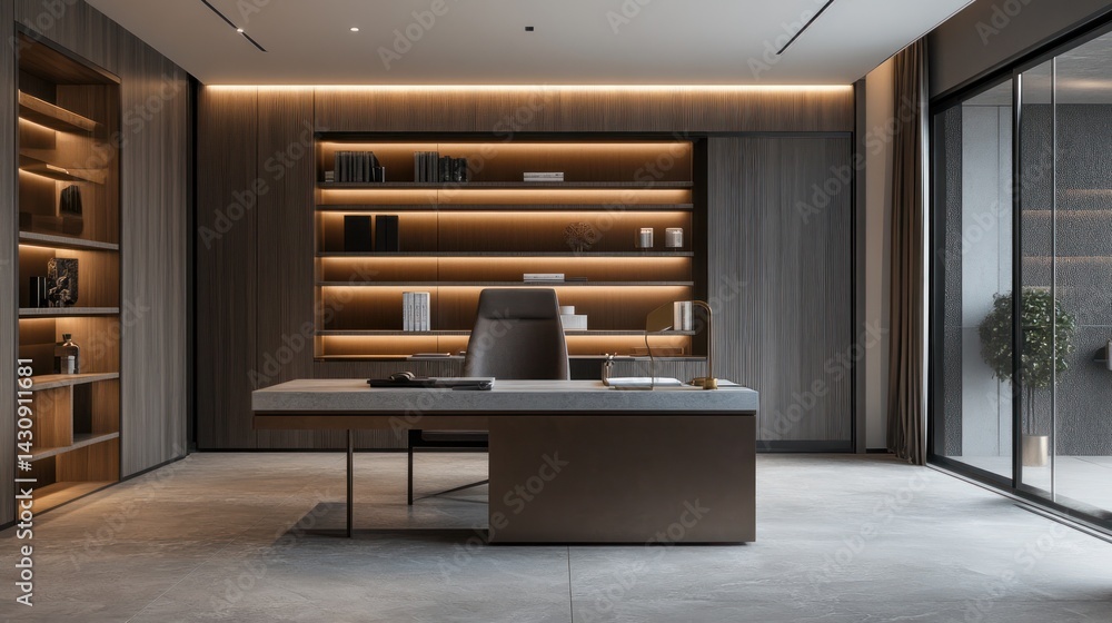 Fototapeta premium Modern Luxury Home Office Interior Design