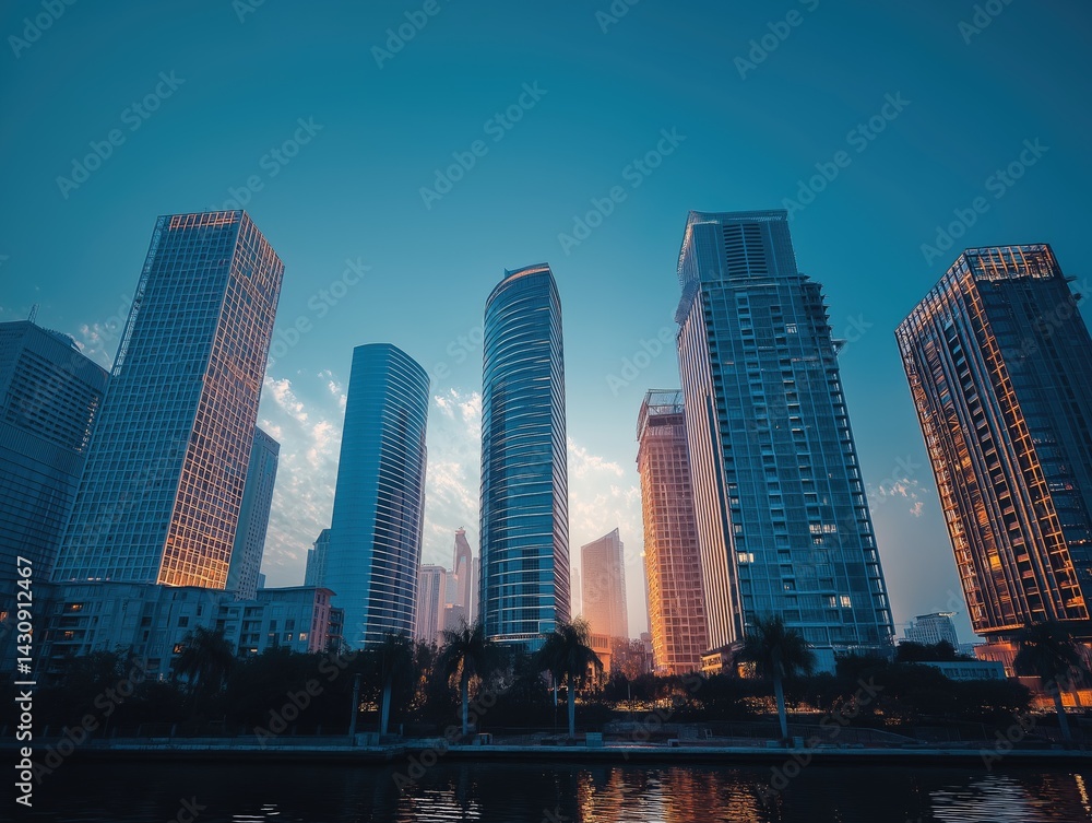 Obraz premium Urban Skyline Modern City Buildings Photography