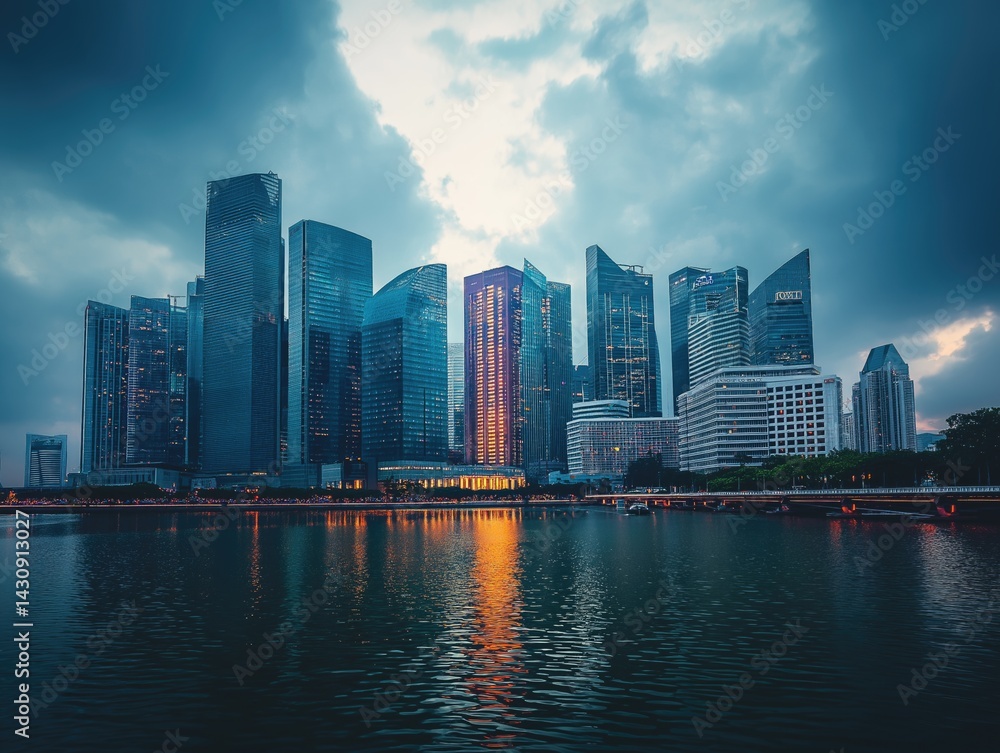 Obraz premium Urban Skyline Modern City Buildings Photography
