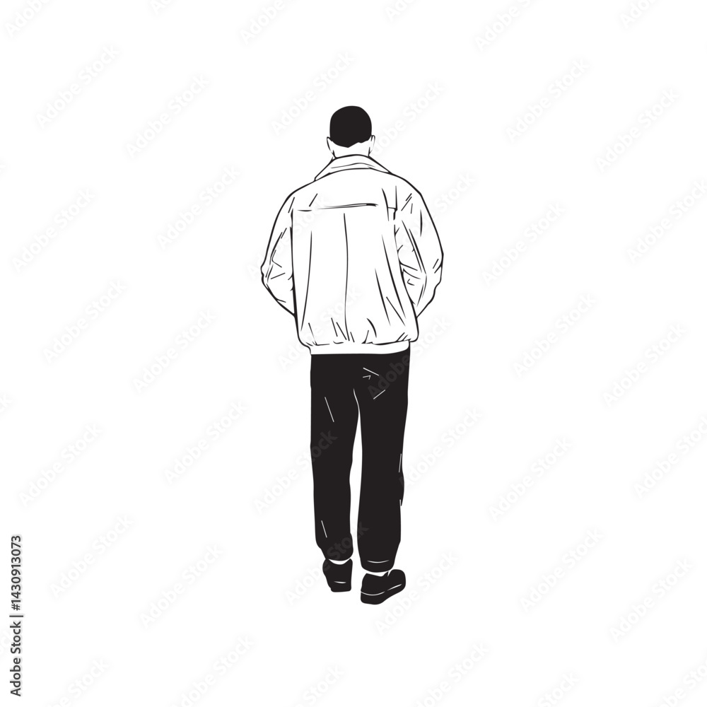 Man In Jacket Silhouette - Simple Jacket Drawing - man jacket silhouette - man jacket vector - man jacket doodle - jacket illustration - man jacket line art
Man In Jacket Silhouette - Simple Jacket Drawing - man jacket silhouette - man jacket vector - man jacket doodle - jacket illustration - man jacket line art