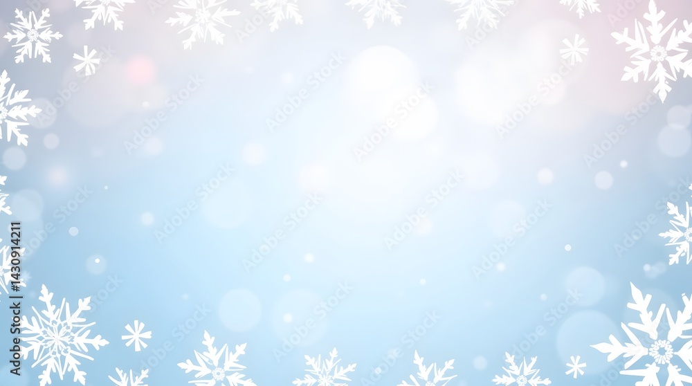 Elegant winter background with delicate snowflakes. Ideal for seasonal greetings, holiday promotions, and festive designs. Elegant winter background with delicate snowflakes. Ideal for seasonal greetings, holiday promotions, and festive designs.