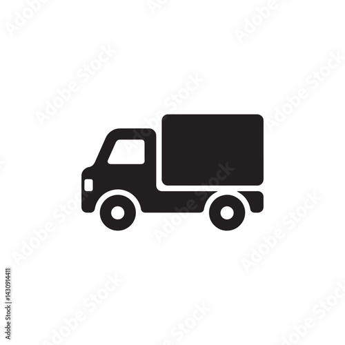 Icon of a Truck Representing Freight Transportation, Logistics, and Cargo Delivery for Shipping, Supply Chain, and Commercial Trucking Editable Vector Illustration Isolated on a White Background