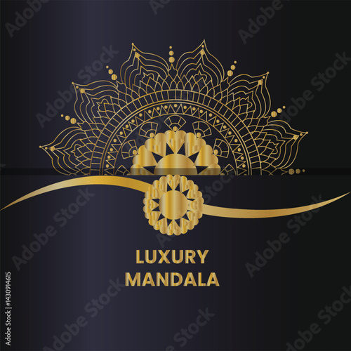 Vector gold color luxury mandala background design