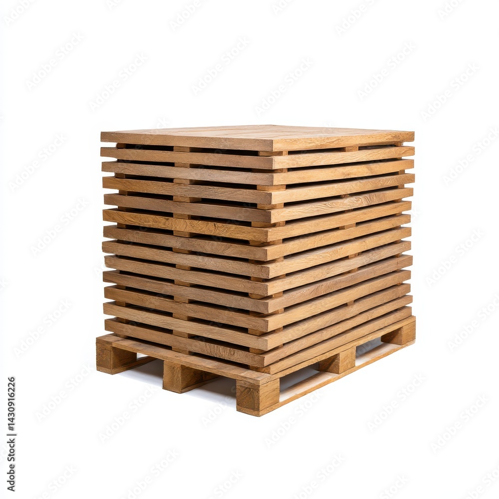 Stack of wooden planks isolated on white background Stack of wooden planks isolated on white background