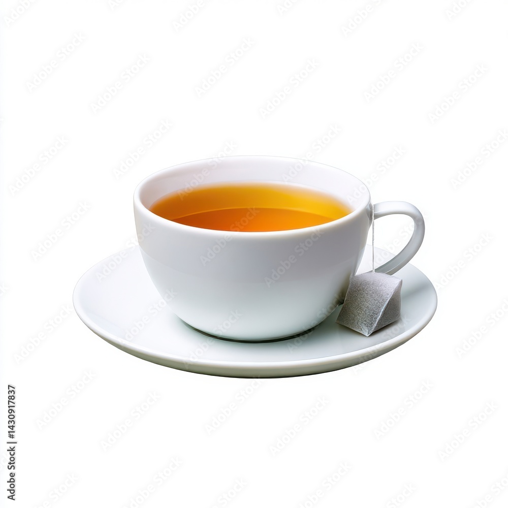 Cup of tea with teabag isolated on white background Cup of tea with teabag isolated on white background