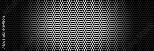 Black metal texture steel background. Perforated sheet metal. vector
