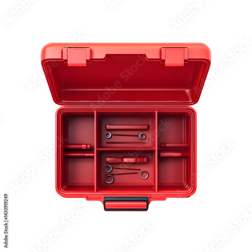 Plastic box tool isolated on white, top view --v 7.0
