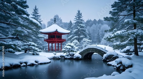 Wallpaper Mural A Snow-Covered Japanese Zen Garden Torontodigital.ca