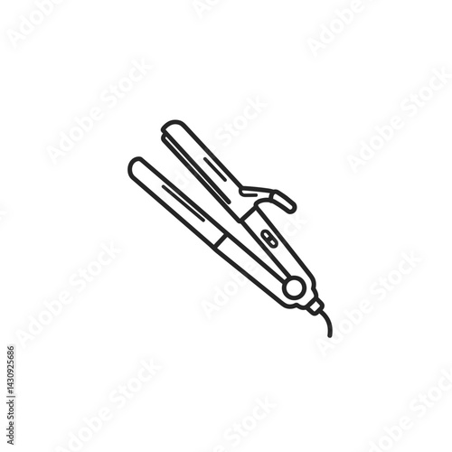 Hair Straightener Illustration in Minimalist Style  