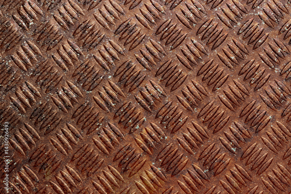 Rusty steel checker plate grunge background. Rusty aged industrial material concept Rusty steel checker plate grunge background. Rusty aged industrial material concept