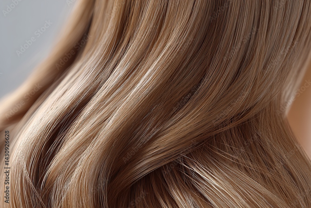 Fototapeta premium Giant strands of silky hairshine flowing in soft waves under natural light