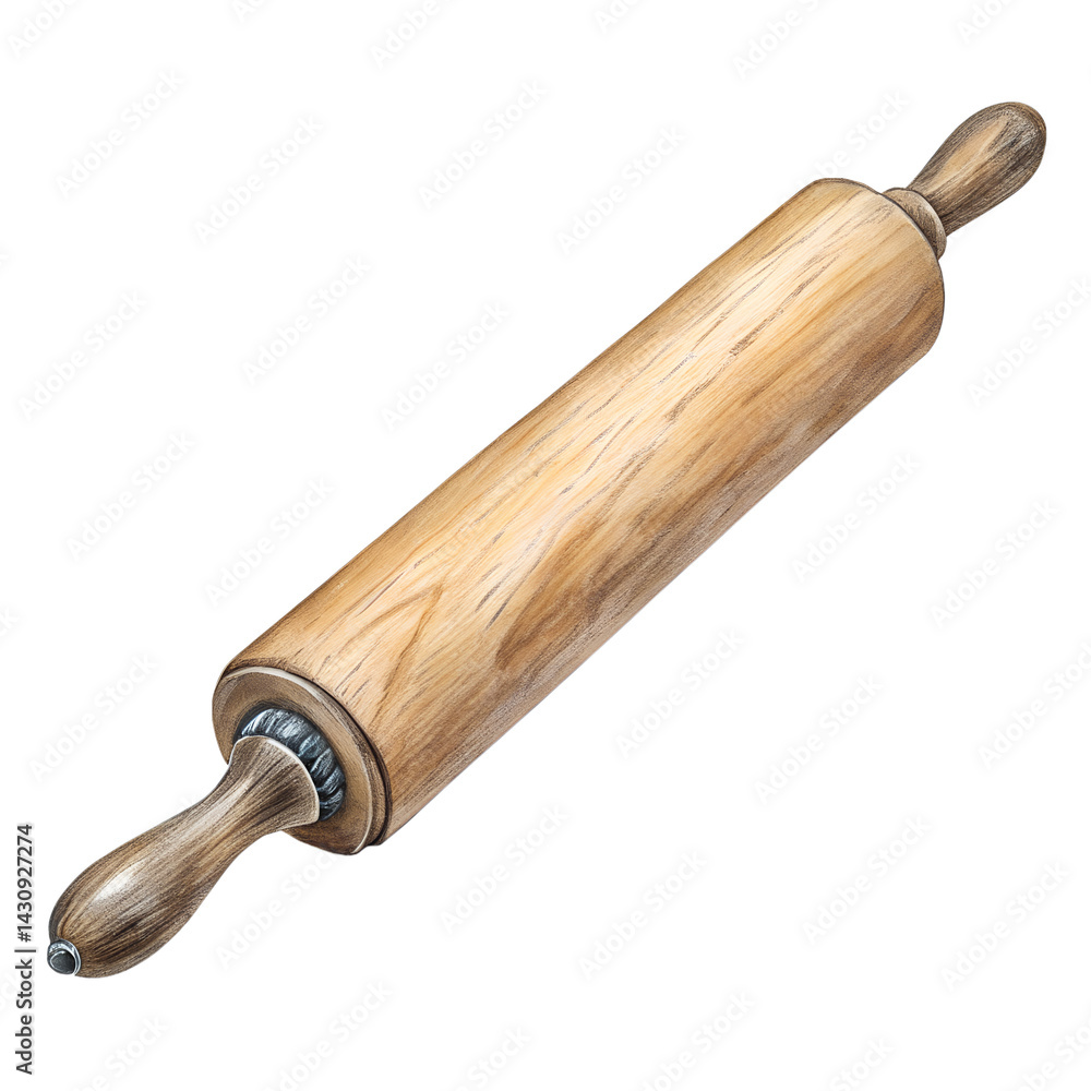 Watercolor Rolling Pin isolated on transparent background Watercolor Rolling Pin isolated on transparent background