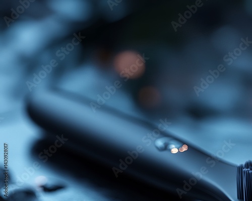 Artistic product shoot of modern tooth brush on a glossy surface