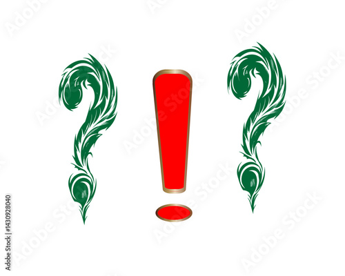 Question mark and exclamation mark, on speech banner in pop art style. Vector illustration
