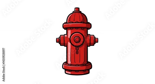 Red fire hydrant cartoon illustration