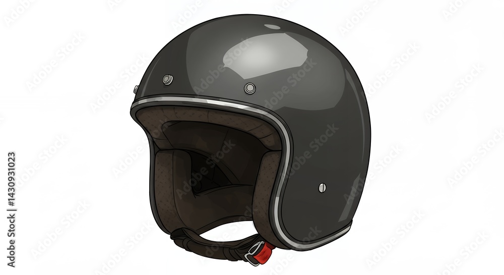 Fototapeta premium Stylish gray motorcycle helmet for safety