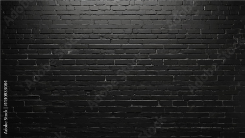 Texture of a black painted brick wall as a background or wallpaper