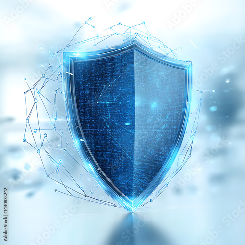 Digital security shield cybersecurity graphic design modern environment abstract viewpoint data protection concept