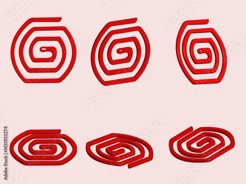 3D Mosquito Coil Set with Different Angle