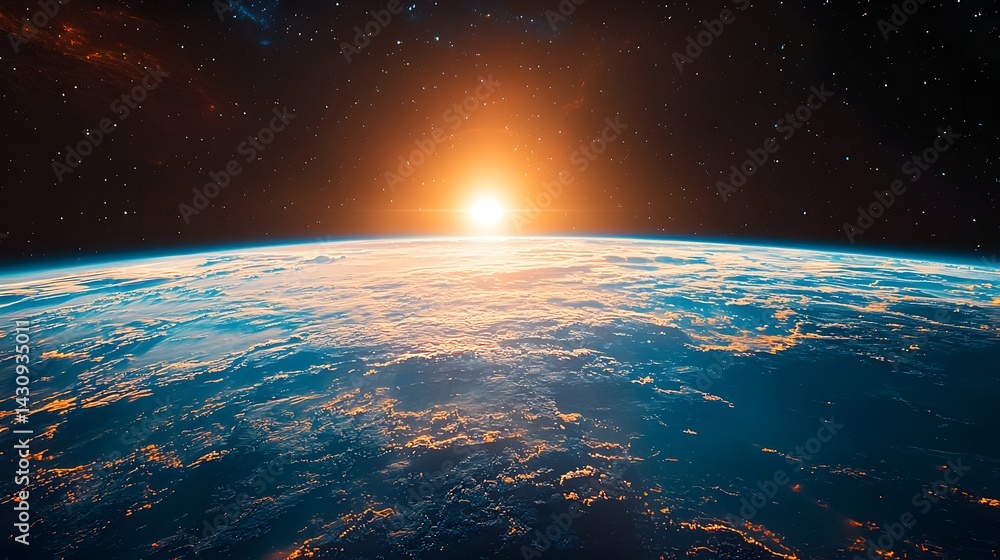 Earth From Space at Sunset Earth From Space at Sunset