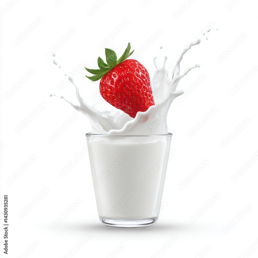 Strawberry milk splash isolated on white background Strawberry milk splash isolated on white background