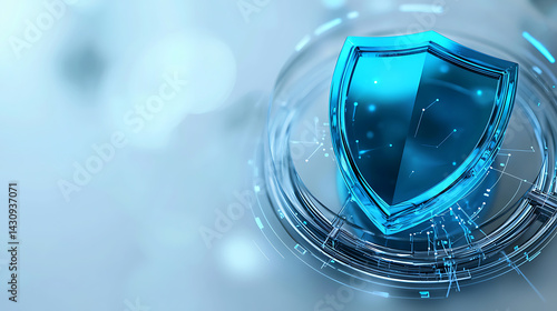 Enhancing cybersecurity measures digital shield technology online 3d graphic futuristic environment