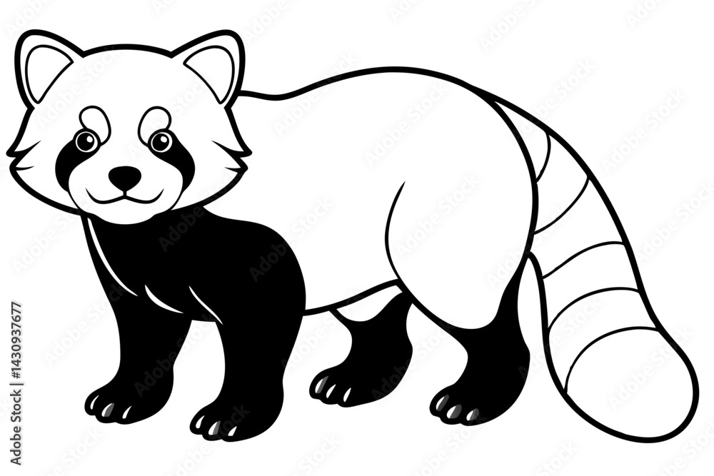 Obraz premium Wild Red Panda Sketch Vector